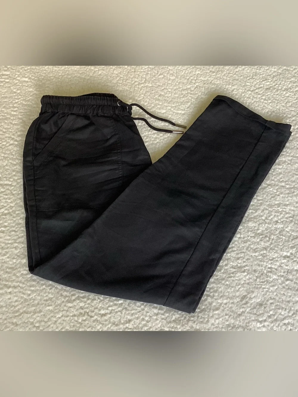 Quince Black Linen Blend Drawstring Pants S Quiet Luxury Coastal Minimalist